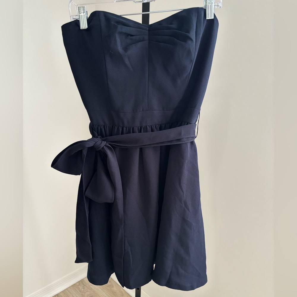 Badgley Mischka Collection Navy Dress with Sash